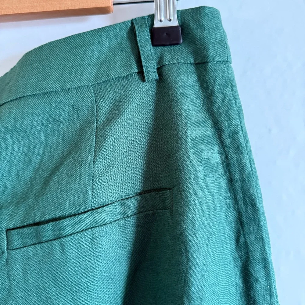 Reformation Green Linen Dress Pants Size 12